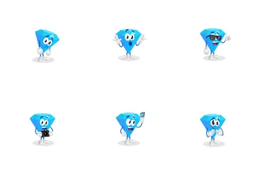 Facetten des Emotionsdiamanten Symbolpack