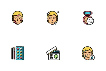 Facial Skin Care Treat Icon Pack