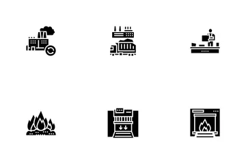 Factory Garbage Waste Icon Pack