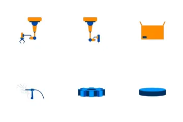 Factory Manufacturing Equipment Icon Pack