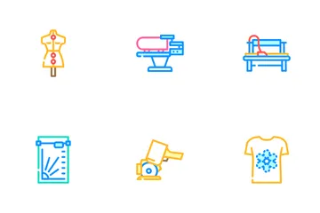Factory Sewing Sew Machine Icon Pack