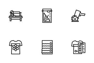 Factory Sewing Sew Machine Icon Pack