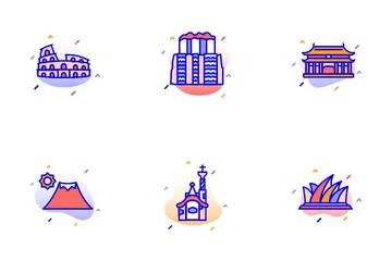 Famous Landmarks Of World Icon Pack