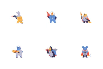 Fantastic Animal Warriors In Armor Icon Pack