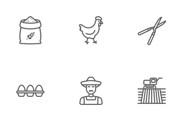 Farm & Agriculture Line Icons Icon Pack