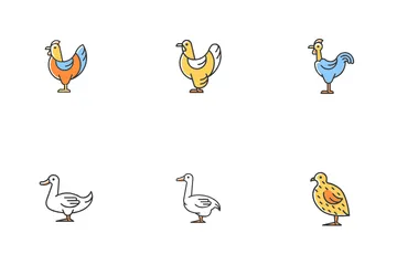 Farm Birds For Poultry Icon Pack