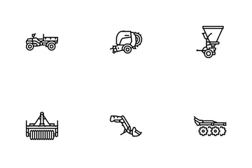 Farm Equipment And Transport Icon Pack