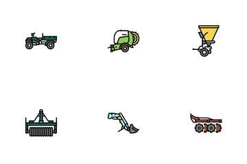 Farm Equipment And Transport Icon Pack