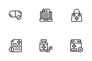 Farmacia en línea Paquete de Iconos