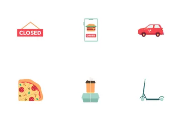 Fast Food And Delivery Icon Pack