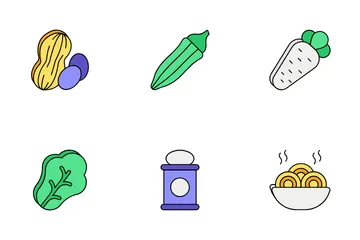 Fast Food And Vegetable Icon Pack