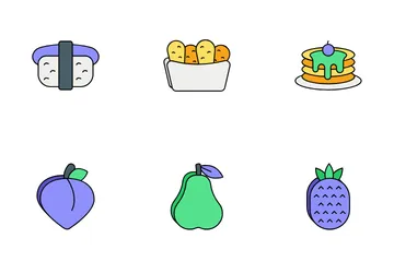 Fast Food And Vegetable Icon Pack