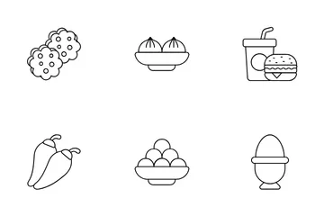 Fast Food And Vegetable Icon Pack