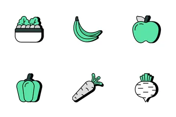 Fast Food And Vegetables Icon Pack