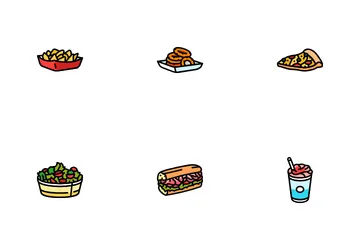 Fast Food Burger Hamburger Pizza Icon Pack
