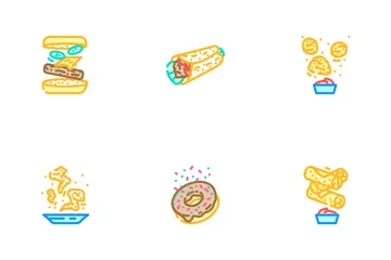 Fast Food Hamburger Restaurant Icon Pack