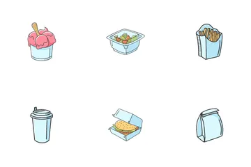 Fast Food Packaging Icon Pack