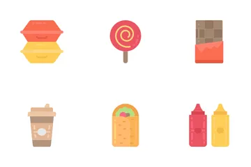 Fast Food - Plano Pacote de Ícones