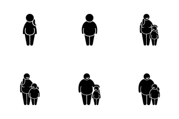 Fat Obese Obesity Family Icon Pack