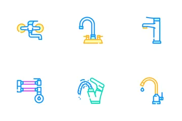 Faucet Water Sink Tap Bathroom Icon Pack