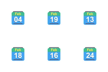 February Calendar 2017 - 4 - Flat Icon Pack