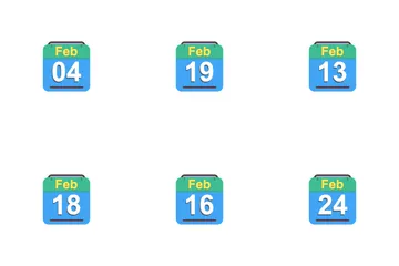 February Calendar 2017 - 4 - Flat Icon Pack