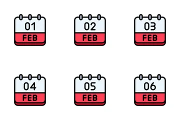 February Calendar Icon Pack
