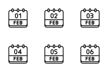 February Calendar Icon Pack