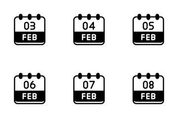 February Calendar Icon Pack