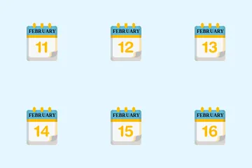 February Calendar Icon Pack