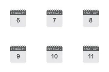 February Calendar Icon Pack