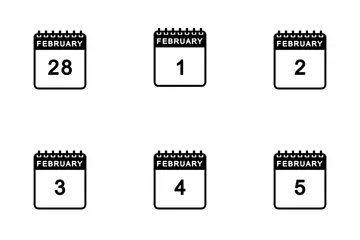 February Calendar Icon Pack