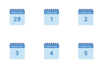 February Calendar Icon Pack