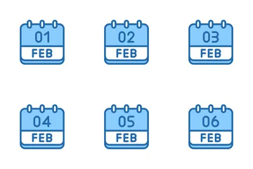 February Calendar Icon Pack