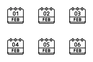 February Calendar Icon Pack