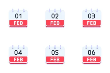 February Calendar Icon Pack