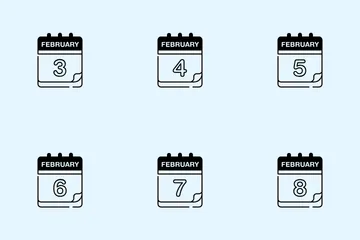 February Calendar Icon Pack