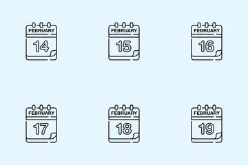 February Calendar Icon Pack
