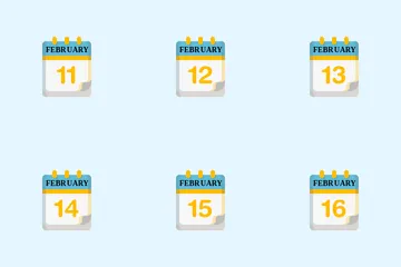 February Calendar Icon Pack