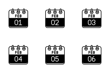 February Calendar Icon Pack