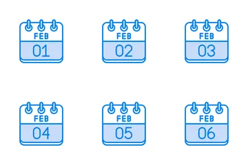 February Calendar Icon Pack
