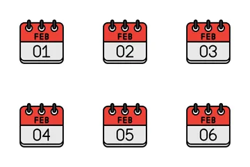 February Calendar Icon Pack