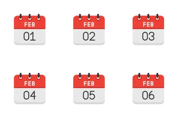 February Calendar Icon Pack