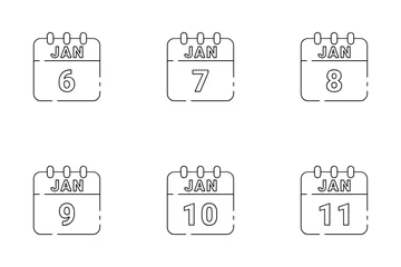 Fecha de enero Paquete de Iconos