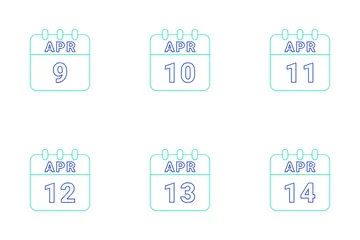 Fecha de abril Paquete de Iconos