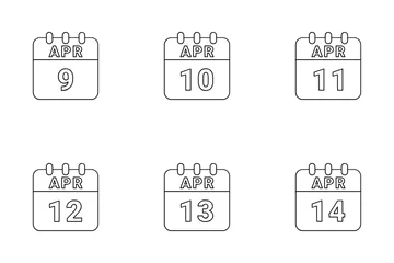 Fecha de abril Paquete de Iconos