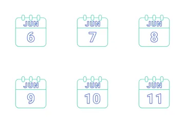 Fecha de junio Paquete de Iconos