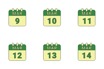 Fecha de marzo Paquete de Iconos