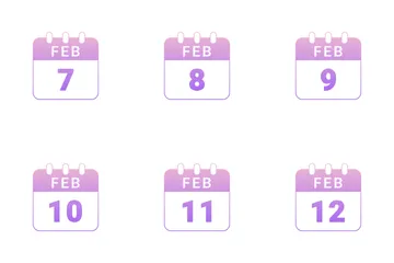 FECHA DE FEBRERO Paquete de Iconos