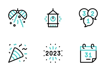 Feliz año nuevo 2023 Paquete de Iconos